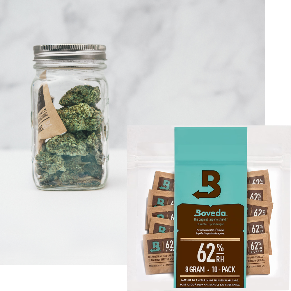 Boveda 62% RH Size 8-10 Pack Two-Way Humidity Control Packs - For Storing 1  oz - Moisture Absorber for Small Storage Containers - Humidifier Packs 