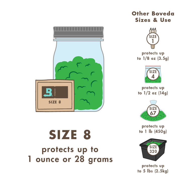  Boveda 62% RH Size 8-10 Pack Two-Way Humidity Control Packs -  For Storing 1 oz - Moisture Absorber for Small Storage Containers -  Humidifier Packs - Hydration Packets w/Resealable Bag : Appliances