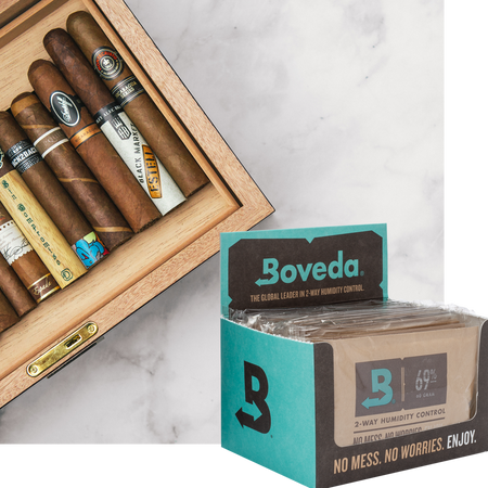 Boveda 69% Pack and Rubbermaid Brilliance 9.6 Cup Cigar Tuppenador 