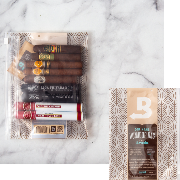 Boveda Medium Humidor Bag Product Image With Cigars